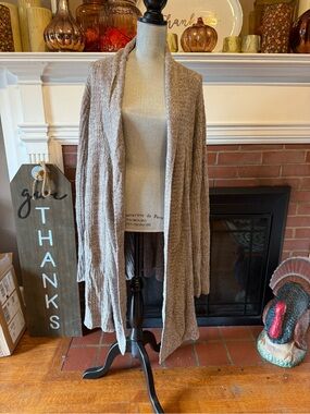 Barefoot Dreams CozyChic Lite Open Cardigan in Taupe